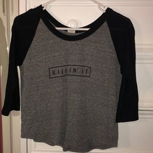 Brandy Melville black and gray “killin’ it” tee